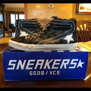 Gold Goose Hightop Slide Sneakers